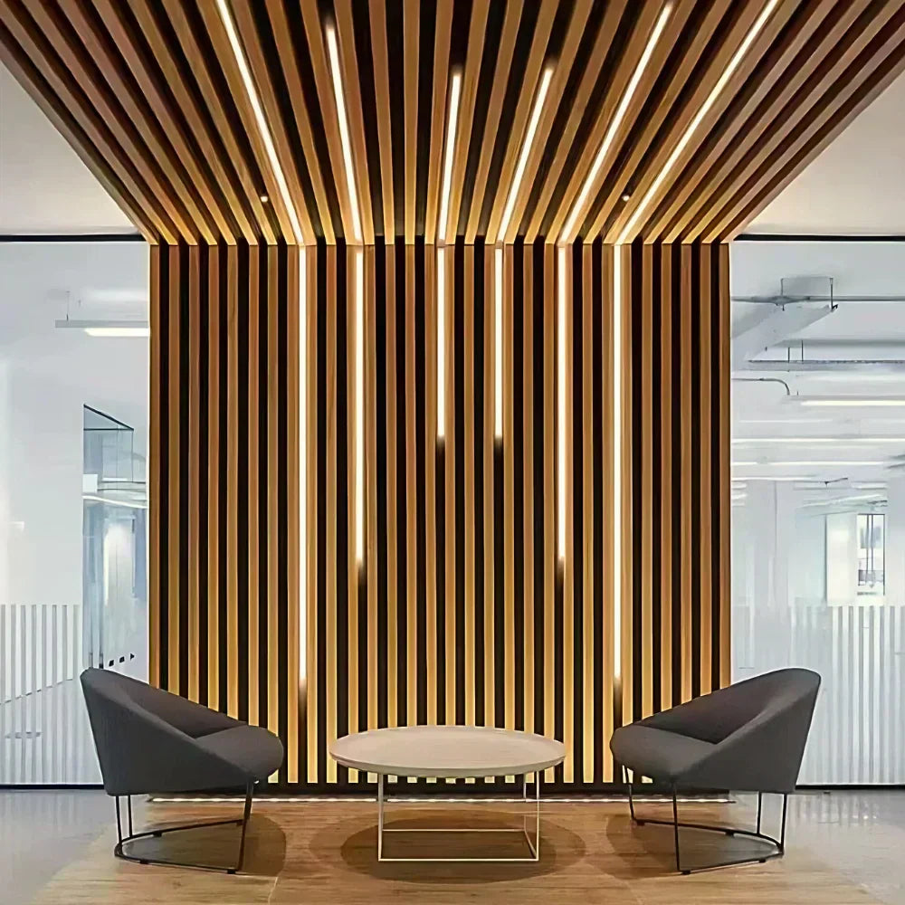 Panel acústico de lamas flexibles – 270 × 110 cm