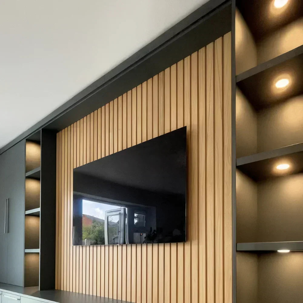 Panel acústico de lamas flexibles – 270 × 110 cm